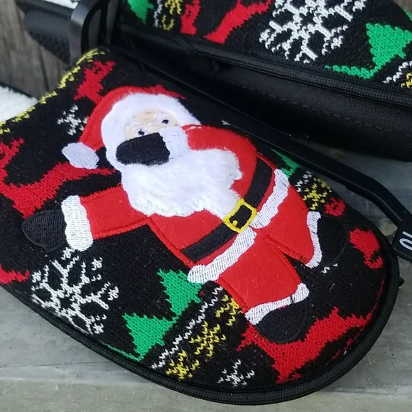 Santa Christmas Knit Mens Slippers - Picture 5 of 9